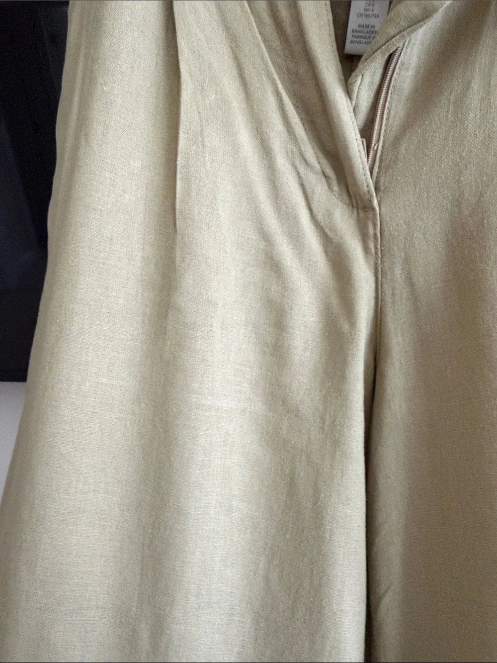H&M Olive Green Linen-Blend Pants